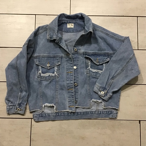 West End Doll Distressed Denim Jacket - Picture 1 of 3